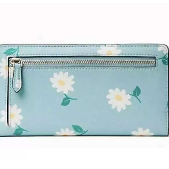 Kate Spade Dana Tote Bag Daisies Daisy Aphrodite Green & bifold wallet set NWT - Picture 6 of 11